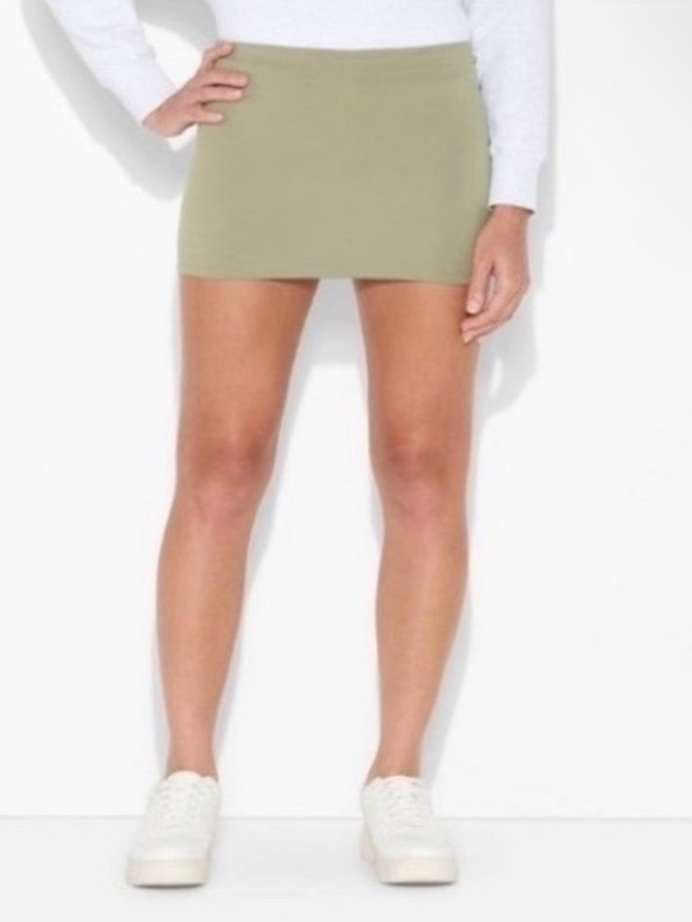 Stretch Olive Mini Skirt – Sleek Everyday Style